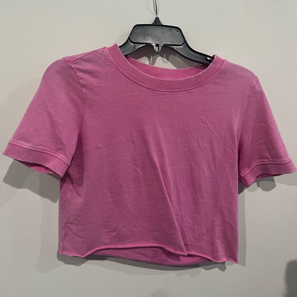pink cropped zara top size small